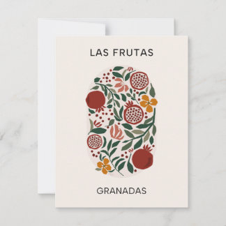 Tarjeta Pequeña Las Frutas: Granadas - Mercado Pomegranate