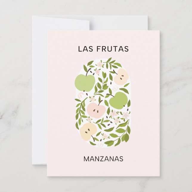 Tarjeta Pequeña Las Frutas: Manzanas - Mercado Apple (Anverso)