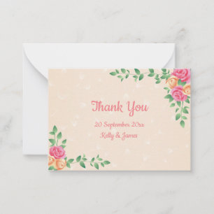 Tarjeta Pequeña Las Hermosas Flores De Rosas Gracias