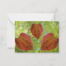 Tarjeta Pequeña Las hojas de amor de la naturaleza