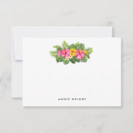 Tarjeta Pequeña Las hojas tropicales de palma floral personalizan