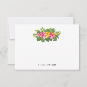 Tarjeta Pequeña Las hojas tropicales de palma floral personalizan