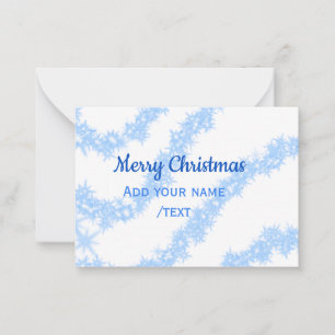 Tarjeta Pequeña Las navidades azules brillan líneas purpurinas aña