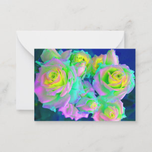 Tarjeta Pequeña Las Rosas Perladas Iridescentes