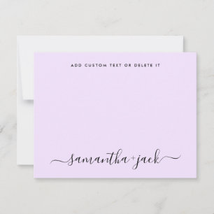 Tarjeta Pequeña Lavanda Elegante guión elegante Minimalista