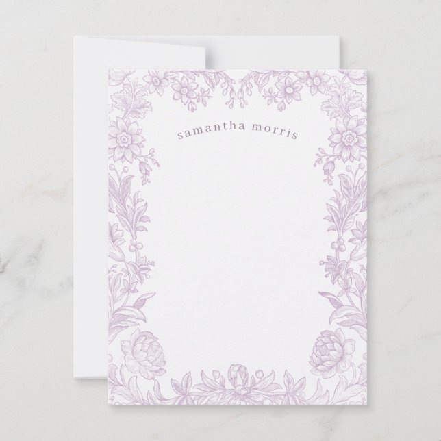 Tarjeta Pequeña Lavanda floral elegante (Anverso)