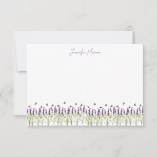 Tarjeta Pequeña Lavanda y mariposas personalizadas