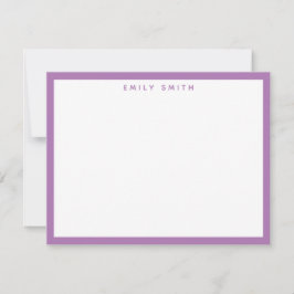 Tarjeta Pequeña Lavender Purple Simple Moderno Note Card