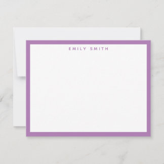 Tarjeta Pequeña Lavender Purple Simple Moderno Note Card