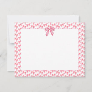 Tarjeta Pequeña Lazo de cinta rosa lindo, regalo de escritorio fem