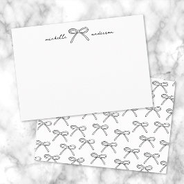 Tarjeta Pequeña Lazo personalizado negro y blanco elegante