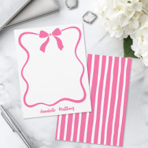 Lazo Retro Rosa Ondulado Personalizado
