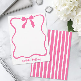 Tarjeta Pequeña Lazo Retro Rosa Ondulado Personalizado