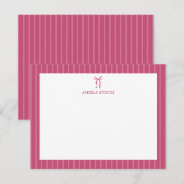 Tarjeta Pequeña Lazo Rosa Nombre Personalizado