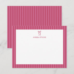 Tarjeta Pequeña Lazo Rosa Nombre Personalizado