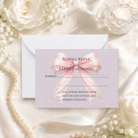 Lazo rosa respuesta de lavanda polvorienta RSVP