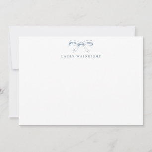 Tarjeta Pequeña Lazo Vintage Azul Polvo Personalizado Plano