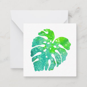Tarjeta Pequeña Leaf turquesa verde