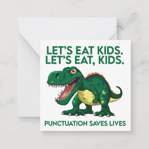 Tarjeta Pequeña Lección divertida de gramática de dinosaurios
