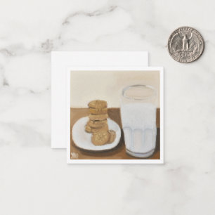 Tarjeta Pequeña Leche y cookies