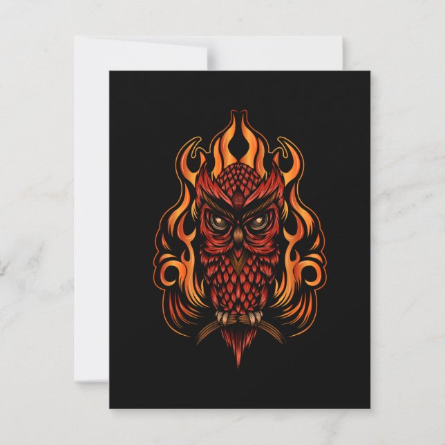 Tarjeta Pequeña Lechuza de Fuego (Anverso)