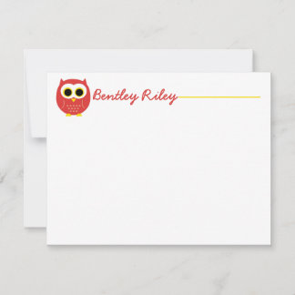 Tarjeta Pequeña Lechuza Roja Notecard