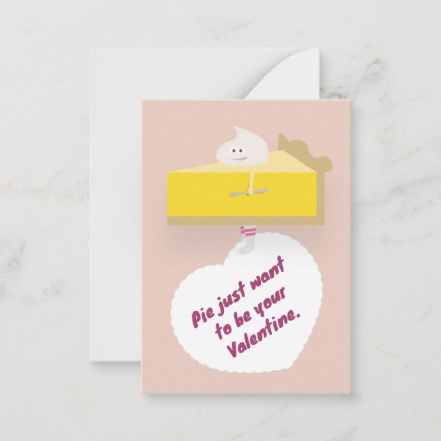 Tarjeta Pequeña Lemon Creme Pie Valentine Note Card (Anverso)