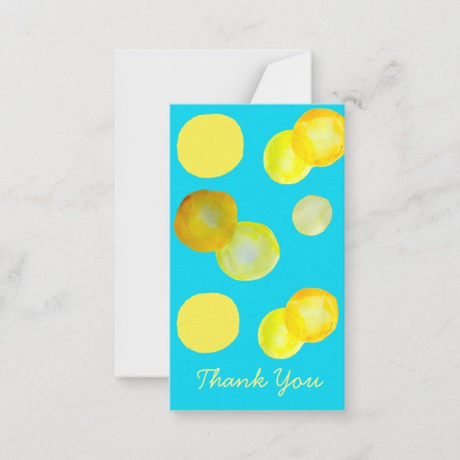 Tarjeta Pequeña Lemon sun amarillo círculo arte (Anverso)