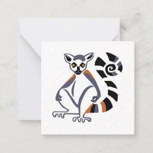 Tarjeta Pequeña Lémur de cola de anillo de cola corta - animal en 