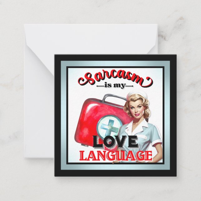 Tarjeta Pequeña Lenguaje de amor para enfermera pequeña Pinup_ (Anverso)