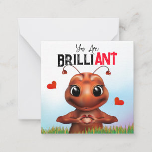 Tarjeta Pequeña Lenguaje de señas de hormiga Brillante Gracias