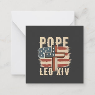 Tarjeta Pequeña León XIV Iglesia Cristiana Da Pope Bandera de los 