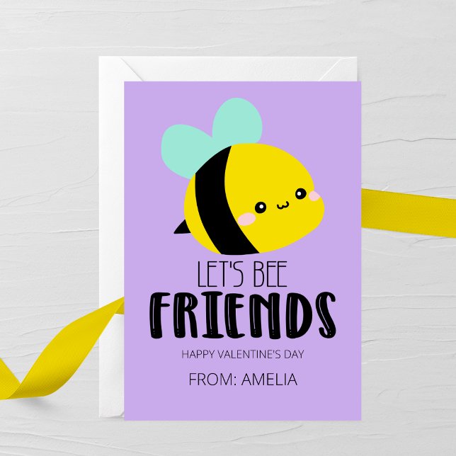 Tarjeta Pequeña Let’s Bee Friends Kids Valentine Card (Subido por el creador)
