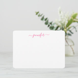 Tarjeta Pequeña Letra manuscrita de moda personalizada rosa baya