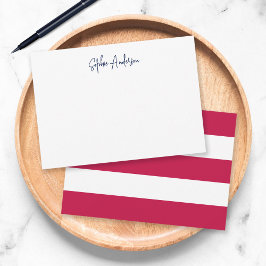 Tarjeta Pequeña Letra Moderna con Rayas Blancas y Color Personaliz