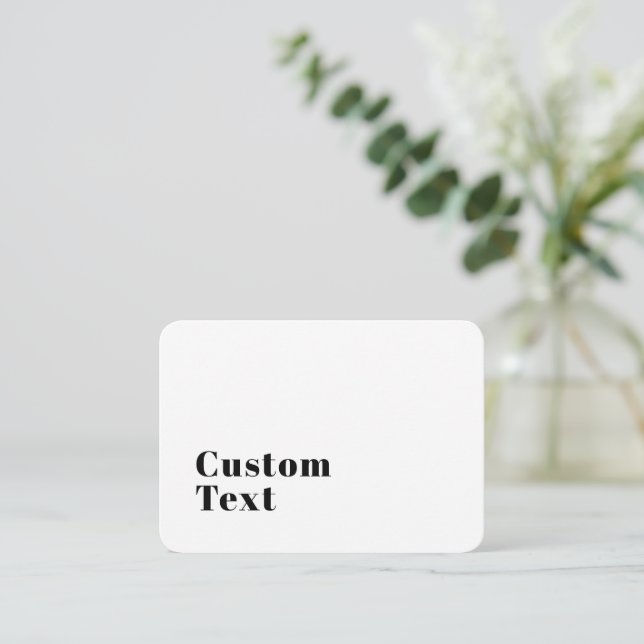 Tarjeta Pequeña Letra retro moderna y elegante | Negro editable (Anverso de pie)