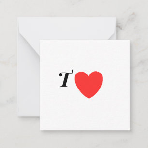 Tarjeta Pequeña Letra T Corazón - Diseño de Amor Inicial de San Va