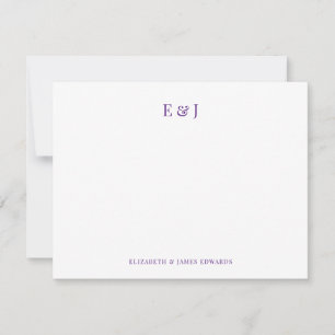 Tarjeta Pequeña Letras Iniciales Personalizadas de Pareja Elegante
