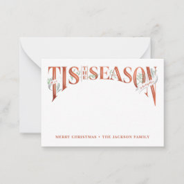 Tarjeta Pequeña Letreado Es La Temporada Navidad