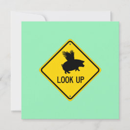 Tarjeta Pequeña Levante Los Ojos Para Que Los Cerdos Puedan Volar 