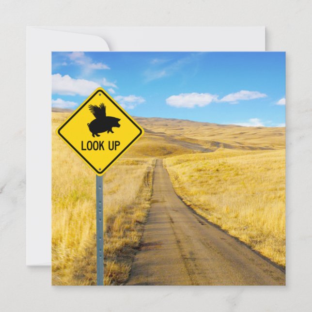 Tarjeta Pequeña Levante Los Ojos Para Que Los Cerdos Puedan Volar  (Anverso)