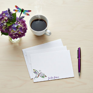 Tarjeta Pequeña Libélula colorida personalizada