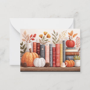 Tarjeta Pequeña Librería botánica Cute Fall