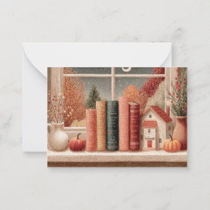Tarjeta Pequeña Librería botánica Cute Fall