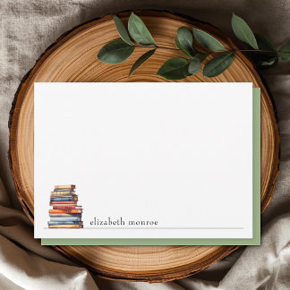 Tarjeta Pequeña Libreta Personalizada de Elegante Verde Salvia par