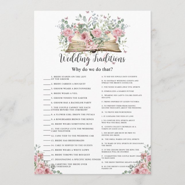 Tarjeta Pequeña Libro Nuevo Capítulo Tradiciones de Boda Juego de  (Anverso)