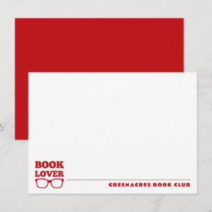 Tarjeta Pequeña Libro Personalizado Club de Lectura Amante Flat