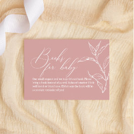 Tarjeta Pequeña Libros Antiguos De Color Rosa Floral Para Baby Sho