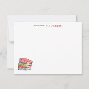 Tarjeta Pequeña Libros de acuarela Profesores personalizados plano