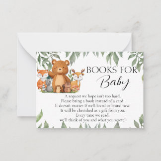 Tarjeta Pequeña Libros De Animales De Bosque De Verdor Para El Beb